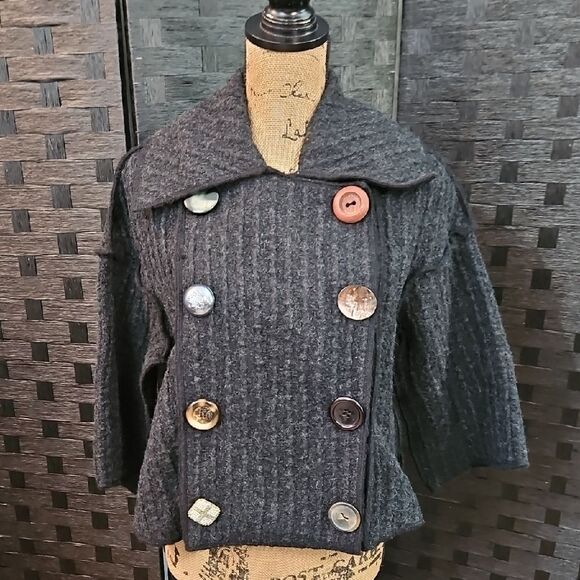Le Rosse 41 Italia Women's Gray Double-Breasted Jacket - Picture 1 of 13